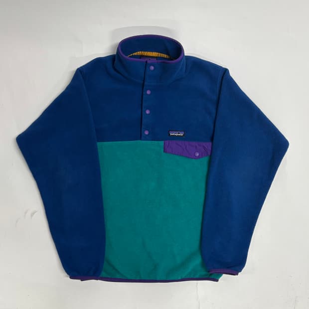 빈티지 파타고니아 신칠라 스냅티 블루/그린 멘즈S
