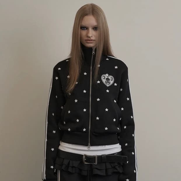 셋업이엑스이 집업 STAR SPORTY ZIP-UP BLACK