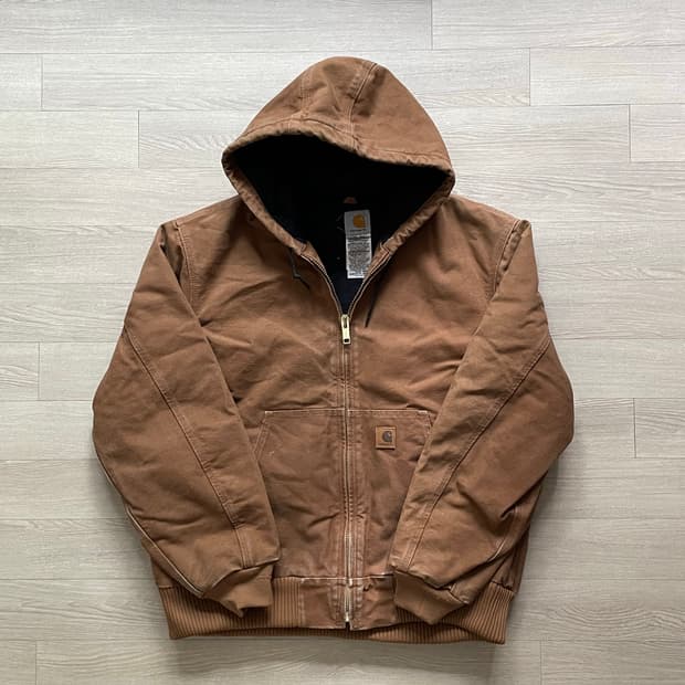 칼하트 j130 BRN 브라운 액티브 자켓 샌드스톤 빈티지 