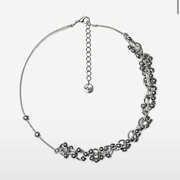 RURU PIERCING STRAP CHOKER SILVER