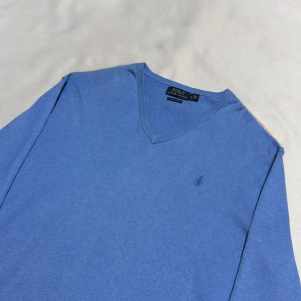 XL 폴로랄프로렌 피마코튼 브이넥 니트