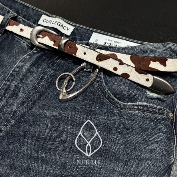 🌗 Cow hair western belt / 카우 웨스턴 소가죽 벨트