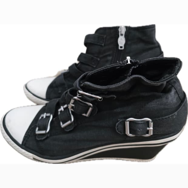 아쉬 스니커즈 웨지힐 블랙 36 37