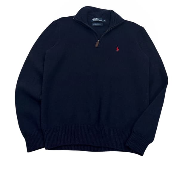 구형 폴로랄프로렌 포니로고 램스울 반집업 니트 