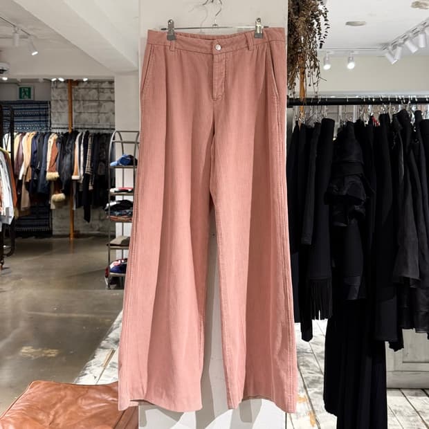 호프 핑크 코듀로이 와이드 팬츠