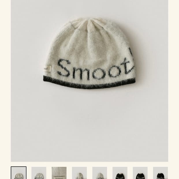 스무스무드 비니 Roomie Logo Knit Hat Cream