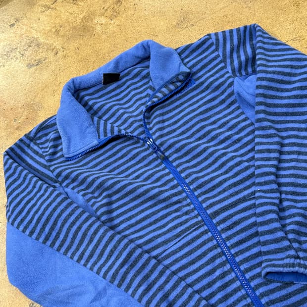노스페이스 블루 네이비 스트라이프 후리스 플리스 집업