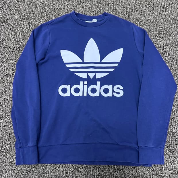 아디다스 여성 빅로고 맨투맨 블루 신장 160