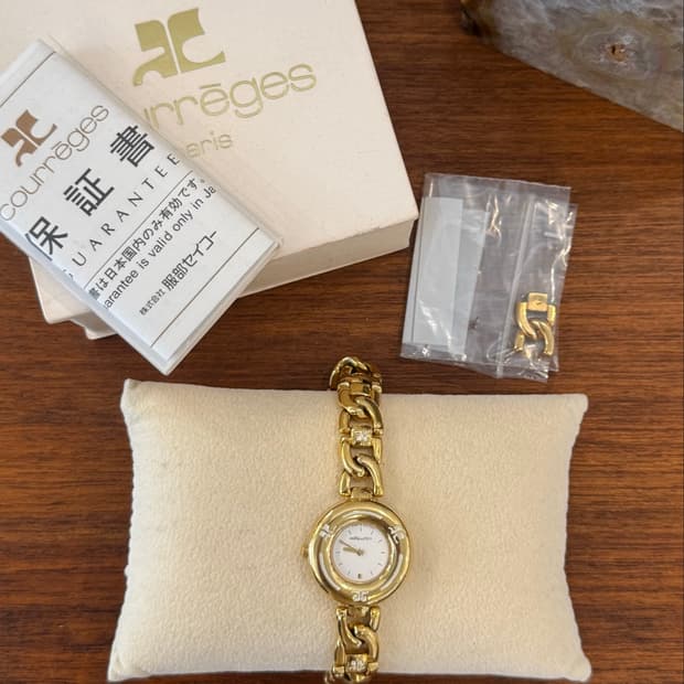 Courrèges 쿠레주 골드체인 블레이슬릿 시계