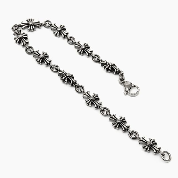 올 써지컬 크롬스타일 십자가 체인 팔찌