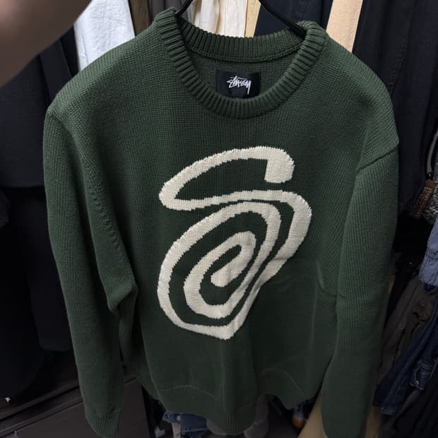 (XL)스투시 컬리 s스웨터 그린