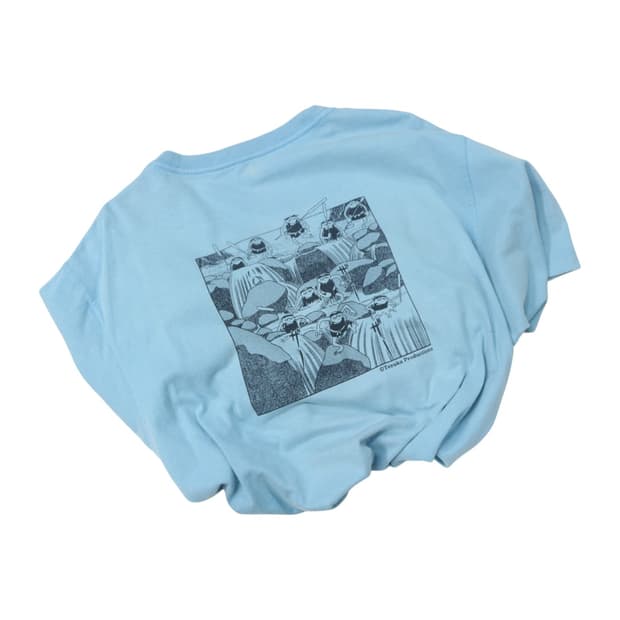 몽벨 x 데즈카 프로덕션 카파 백 프린팅 하늘색 반팔 티셔츠 (L)