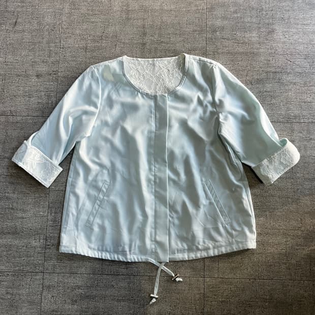 일본빈티지 Nn2 달천깔페어리 할메카지 프린세스 레이스 7부반팔자켓민트