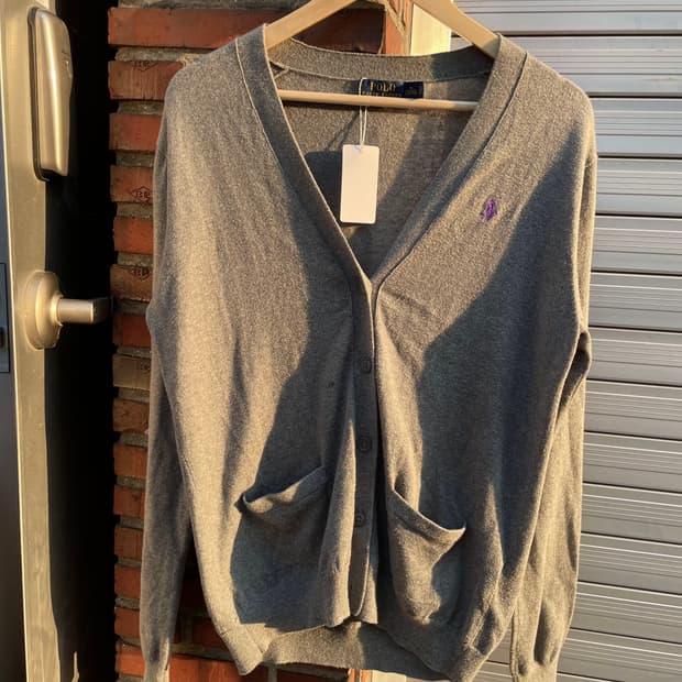 폴로랄프로렌 그레이 퍼플포니 가디건