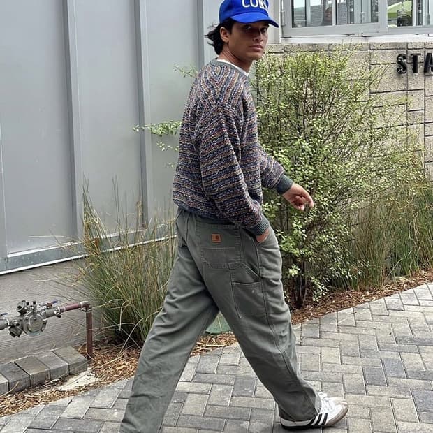 칼하트 모스크린 싱글니 카펜터 팬츠 B11MOS