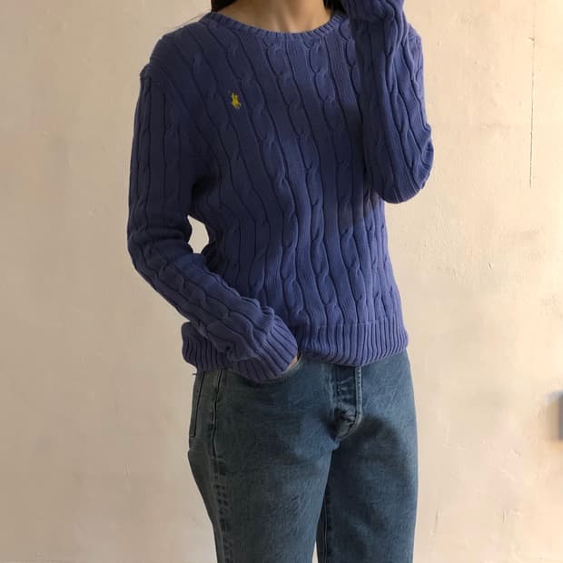 폴로 케이블 니트