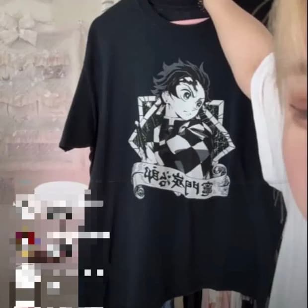 귀멸의 칼날 탄지로 반팔 블랙 티셔츠 탑 상의