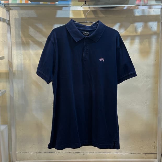 스투시 네이비 반팔 폴로티 L