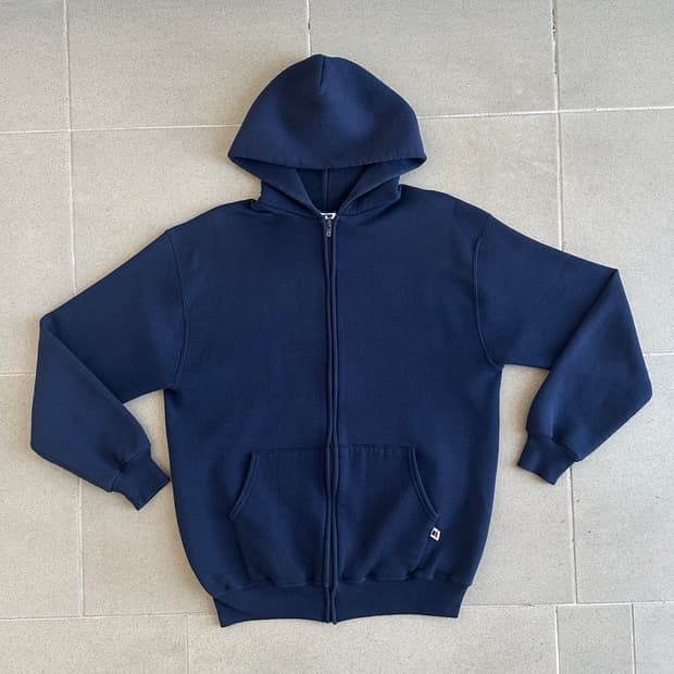 90s 빈티지 러셀 후드집업 네이비 L USA