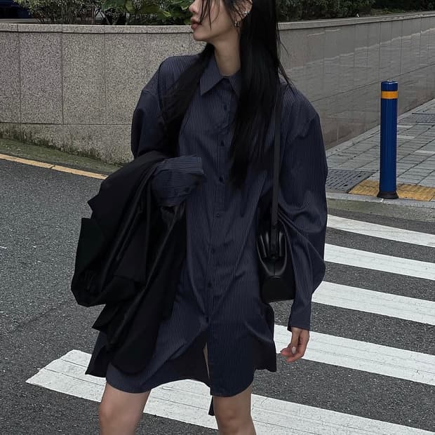 트리밍버드 셔츠_네이비