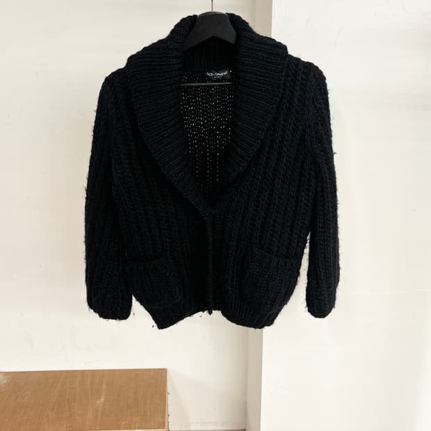 돌체 앤 가바나 버진 울 숄 칼라 가디건