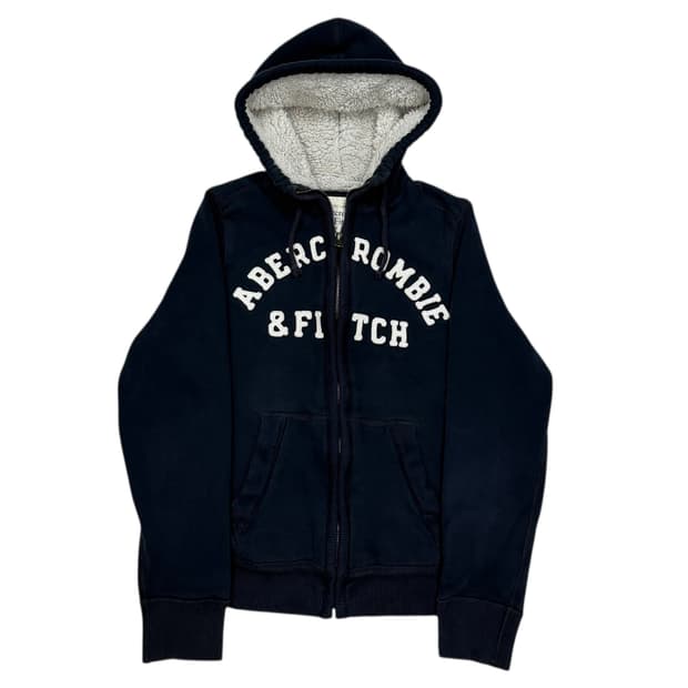 아베크롬비 빈티지 보아털 후드집업 자켓 네이비 L