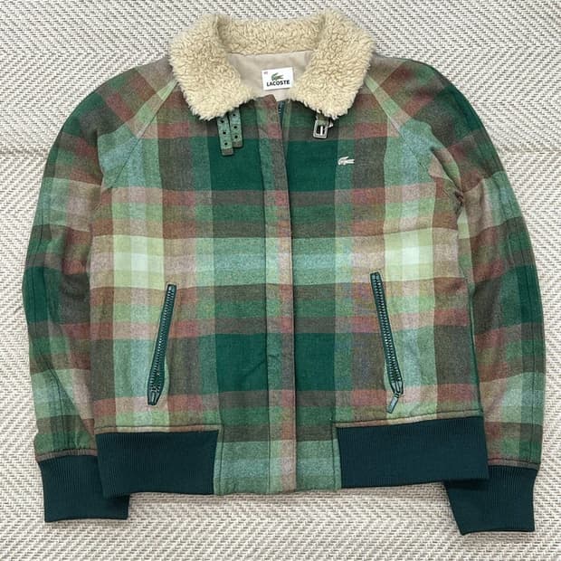 라코스테 셰르파 체크 모직자켓 r2720