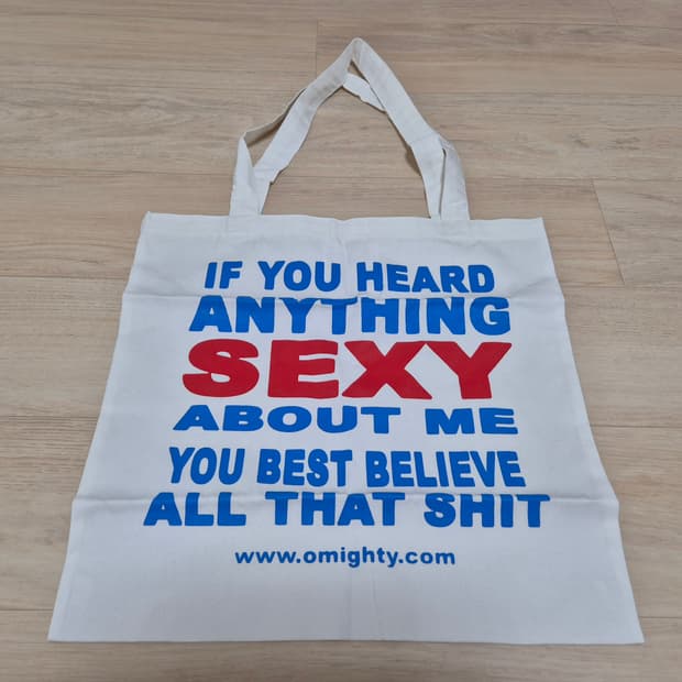 오마이티 omighty 프린팅 화이트 에코백