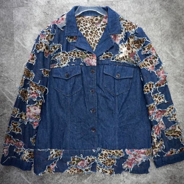 Denim Flower Pattern Jacket