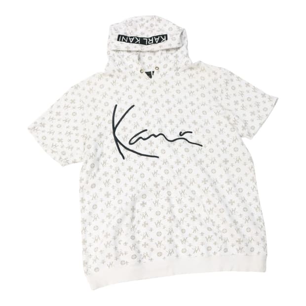 칼카니 빈티지 모노그램 올오버 패턴 반팔 후드 (XXL)