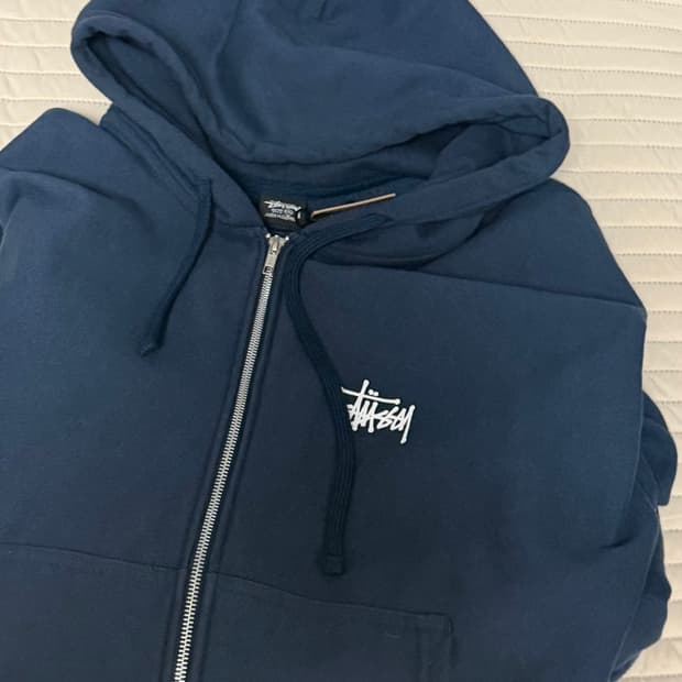 네이비 스투시 후드집업 XXL