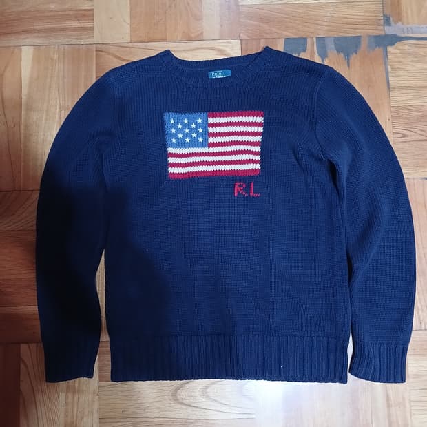폴로 성조기 니트