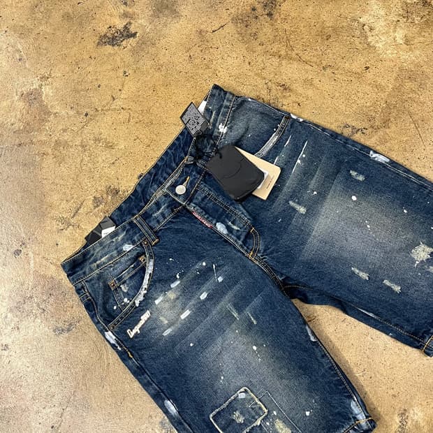 [정품/48] Dsquared2 스플래터 데님 반바지 b12
