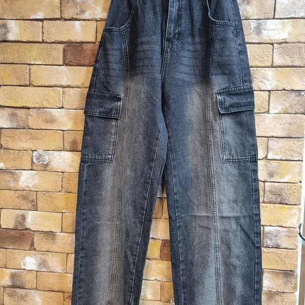 (새상품)  카고 데님 팬츠