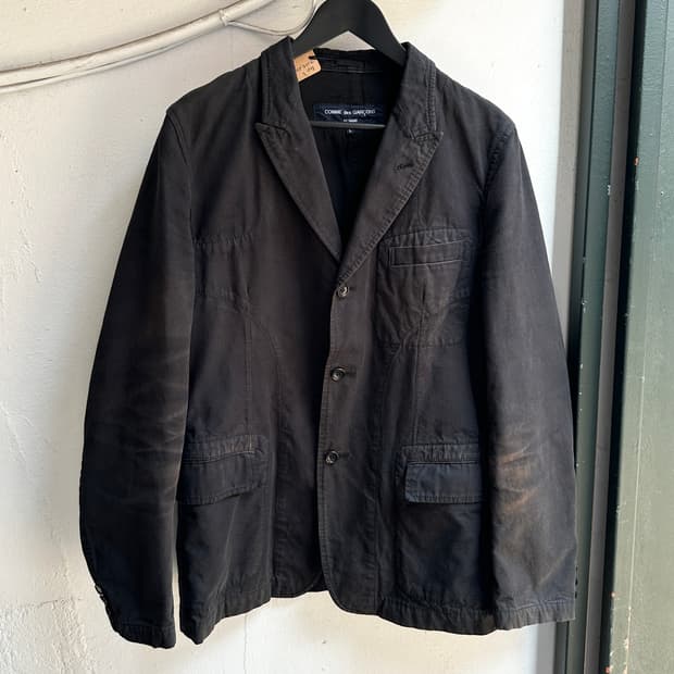 00's 꼼데가르송 옴므 하드페이딩 워크 자켓 꼼데 블레이저