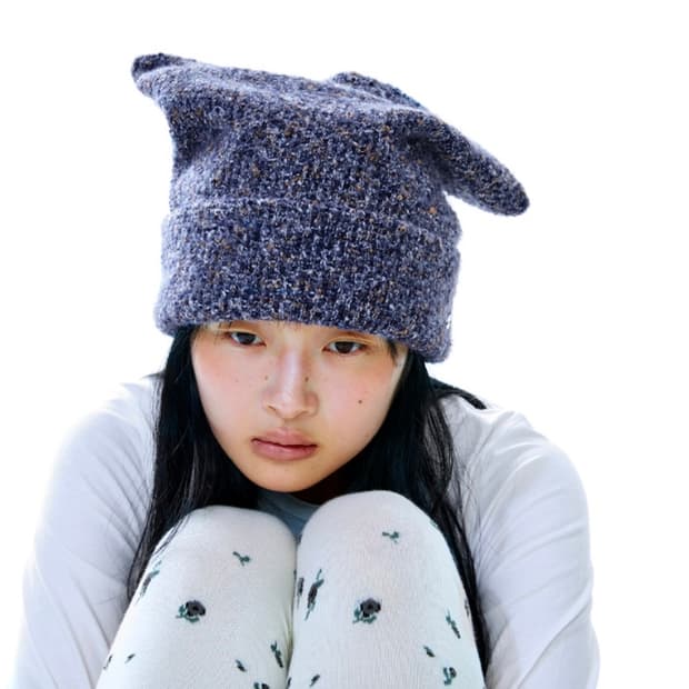 Coyseio WIDE CAT BEANIE PURPLE (택 있음)