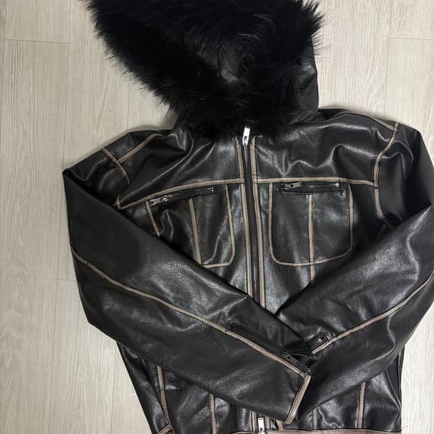 페이크레더 퍼 자켓