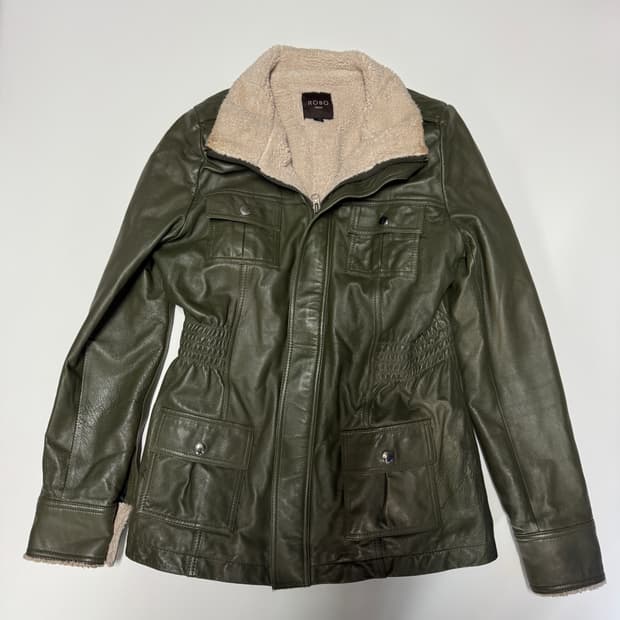 여성 로보 Robo 보아털 내피 양가죽 무스탕 자켓 55