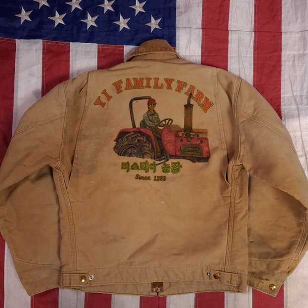 오리지날 90's 칼하트 디트로이트 핸드페인팅 자켓