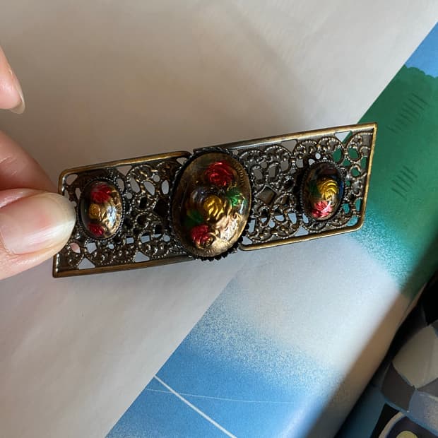 빈티지 앤틱 플라워 헤어핀