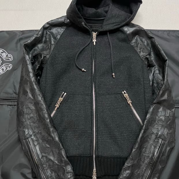 크롬하츠 크로스패치 레더 자켓