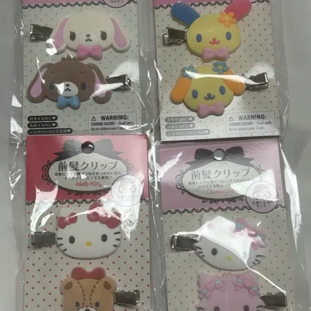 산리오 플로키 키티 우사하나 슈가바니  헤어클립 헤어핀 앞머리 집게머리핀