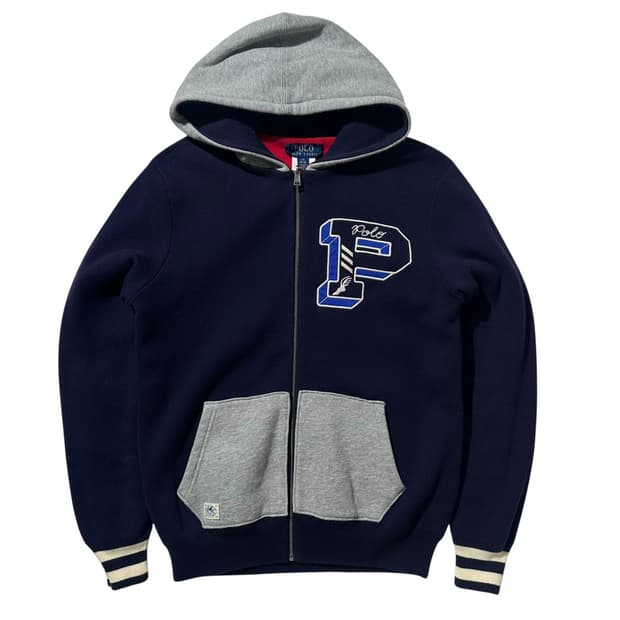 폴로 랄프로렌 리버시블 레터맨 니트 후드집업