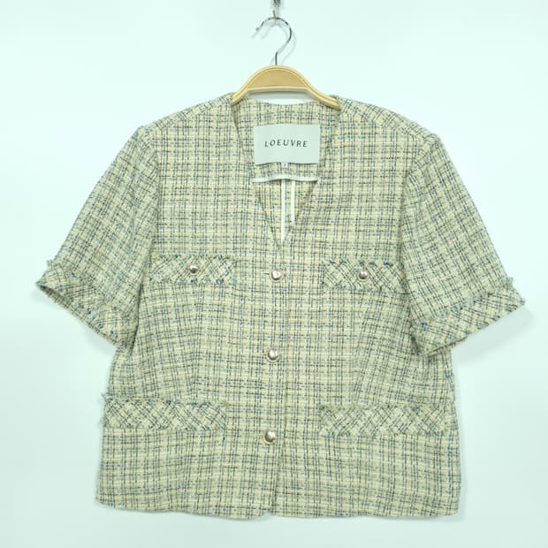 LOEUVRE 루에브르 트위드 반팔 자켓 2사이즈