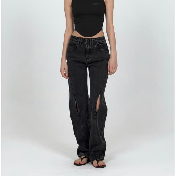 MPa MOTION VENT DENIM PANTS WOMEN (BLACK