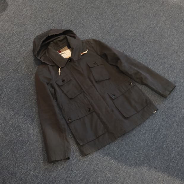 mhl 후드 울 자켓