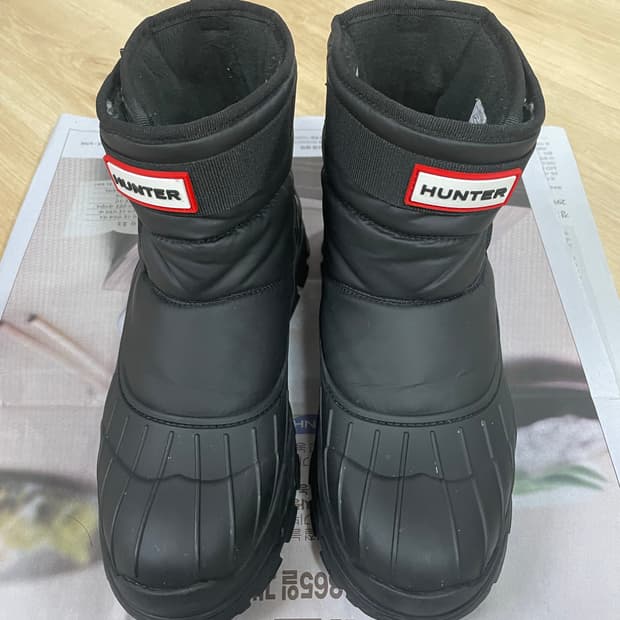 헌터 [UNISEX] 인트레피드 버클 숏 스노우부츠 - 블랙 240