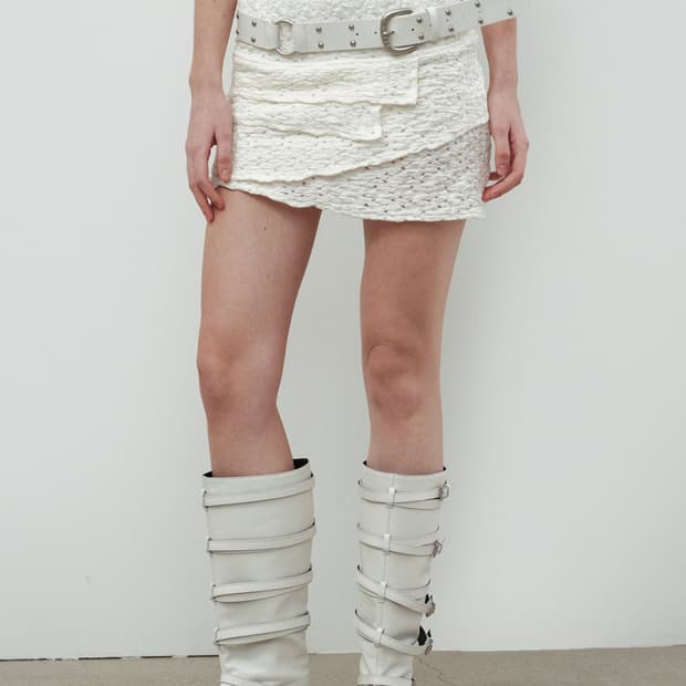 세릭 cerric 웨이브 프릴 스커트 아이보리 1size