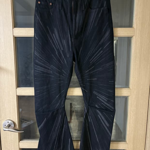 Kozaburo 21ss 부츠컷 프린트 데님