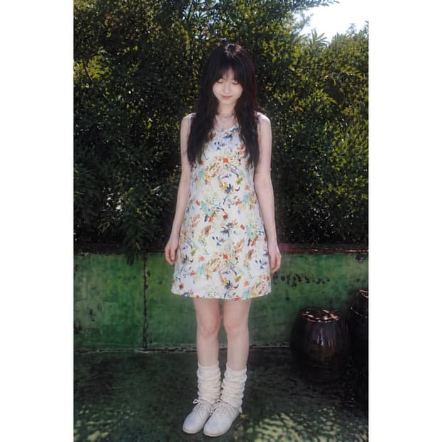 여름방학 시골 소녀 원피스